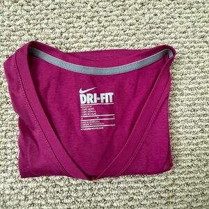 Nike Dri-FIT Magenta V-Neck Top